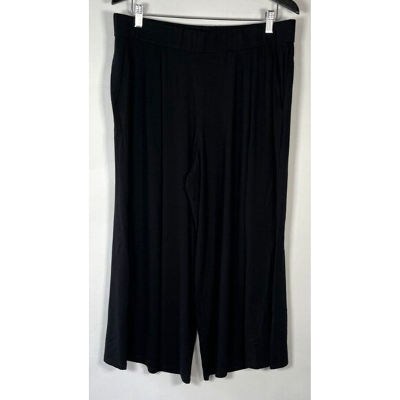 Eileen Fisher Wide Leg Pleated Front Harem Pants Sz‎ L Crop Lagenlook Neutral - Picture 1 of 10